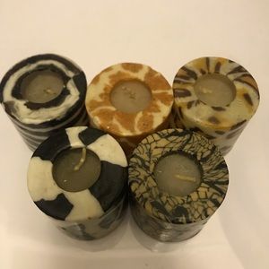 Set of 5 Animal Print Design Votive Candles